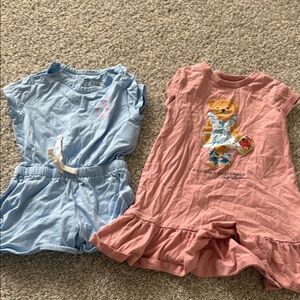 Kids' Blue and Pink Romper Set Ralph Lauren